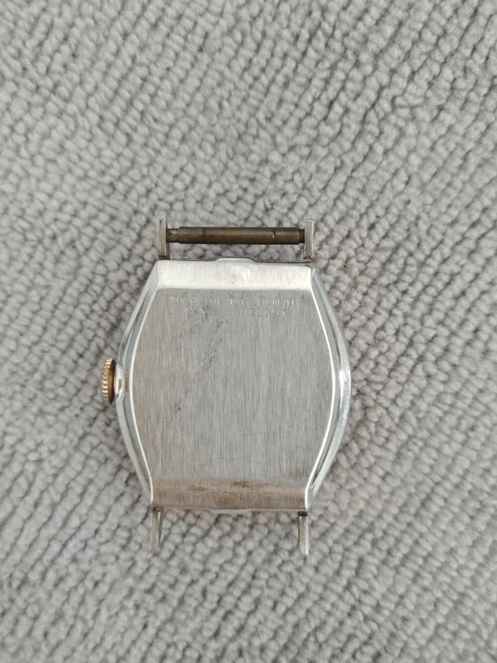 Vintage Benrus Art Deco Mens Watch Ruby Diamond Dial 10K RGP Parts Only